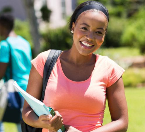 University student on campus